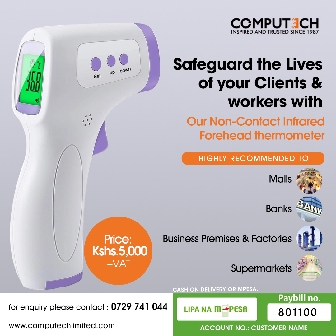 Safeguard Your Staff and Clients from Covid-19 Infection with our Non-Contact Infrared Thermometer.