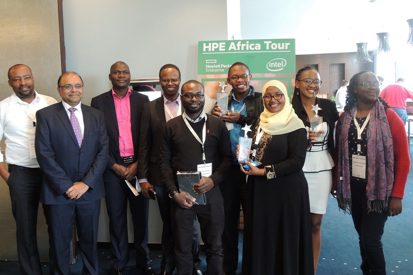 Computech Limited & HPE teams celebrate 3 awards won by Computech during the HPE Africa Tour